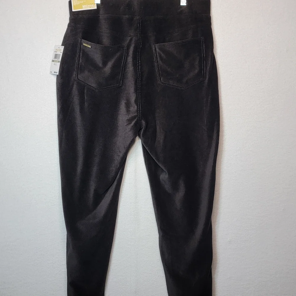 Michael Kors Dark Brown RIBBED Straight Ankle Pull-On‎  Pants SIZE 1X